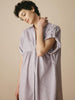 Linen Shirt Dress for Women, Short Sleeve with Convertible Cuffs and Curved Hem - Effortless Style in White