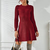 Long Sleeve Knitted Dress - Vintage Style Fleece Coat in High-Quality Cotton and Polyester-Cramta