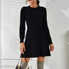 Long Sleeve Knitted Dress - Vintage Style Fleece Coat in High-Quality Cotton and Polyester-Cramta