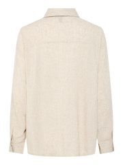Loose Beige Linen Blouse for Women - Lightweight Summer Top, Breathable and Easy Care