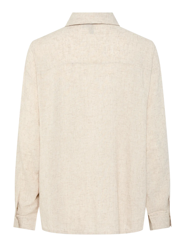 Loose Beige Linen Blouse for Women - Lightweight Summer Top, Breathable and Easy Care