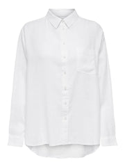 Loose White Linen Blouse – Lightweight Summer Top for Women, Breathable and Versatile Blouse