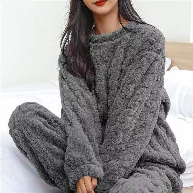 Angie's Fleece Pajama Set – Cozy Comfort and Warmth for Cocooning Nights-Cramta