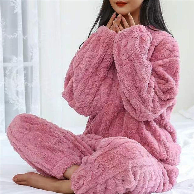 Angie's Fleece Pajama Set – Cozy Comfort and Warmth for Cocooning Nights-Cramta