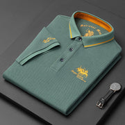 Men's Classic Fit Polo Shirt in Blue – Comfortable Cotton Casual Wear Size L
