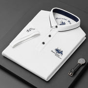 Men's Classic Fit Polo Shirt in Blue – Comfortable Cotton Casual Wear Size L