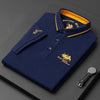Men's Classic Fit Polo Shirt in Blue – Comfortable Cotton Casual Wear Size L