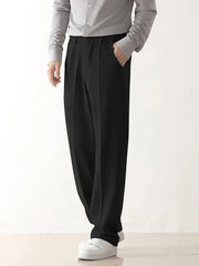 Men's Dress Pants Black Size L Polyester Blend 1
