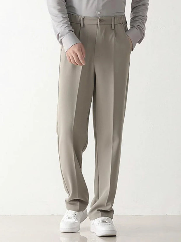 Men's Dress Pants Black Size L Polyester Blend 2