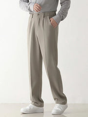 Men's Dress Pants Black Size L Polyester Blend 3