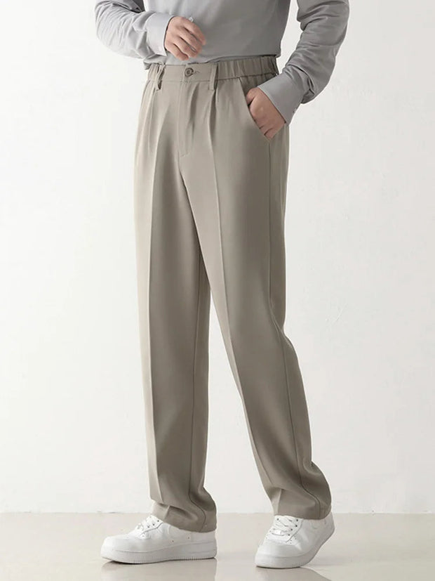 Men's Dress Pants Black Size L Polyester Blend 3