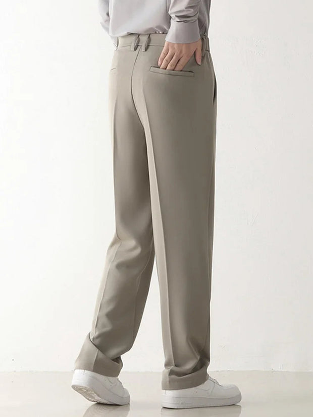 Men's Dress Pants Black Size L Polyester Blend 4