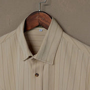 Men's Dress Shirt with Classic Stripe Design – Modern Fit, Structured Point Collar, Versatile Style for Casual and Formal Wear