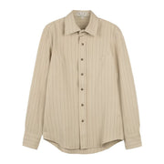 Men's Dress Shirt with Classic Stripe Design – Modern Fit, Structured Point Collar, Versatile Style for Casual and Formal Wear