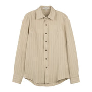 Men's Dress Shirt with Classic Stripe Design – Modern Fit, Structured Point Collar, Versatile Style for Casual and Formal Wear