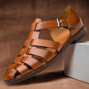 Men's Leather Sandals Brown Size 10 Premium 2