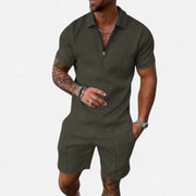 Men's Leisure Set - Soft Touch Fabric, Modern Tailoring, Relaxed Fit - Breathable Two-Piece Outfit for Everyday Style