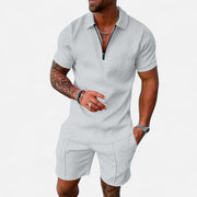 Men's Leisure Set - Soft Touch Fabric, Modern Tailoring, Relaxed Fit - Breathable Two-Piece Outfit for Everyday Style