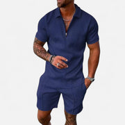 Men's Leisure Set - Soft Touch Fabric, Modern Tailoring, Relaxed Fit - Breathable Two-Piece Outfit for Everyday Style