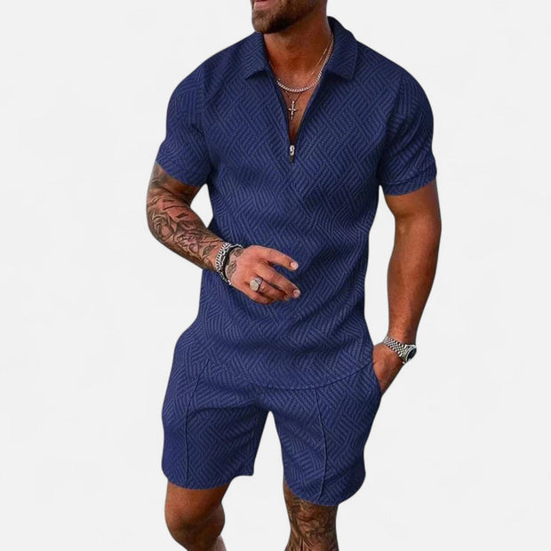 Men's Leisure Set - Soft Touch Fabric, Modern Tailoring, Relaxed Fit - Breathable Two-Piece Outfit for Everyday Style