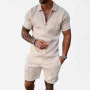 Men's Leisure Set - Soft Touch Fabric, Modern Tailoring, Relaxed Fit - Breathable Two-Piece Outfit for Everyday Style