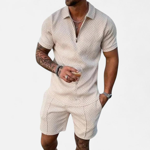 Men's Leisure Set - Soft Touch Fabric, Modern Tailoring, Relaxed Fit - Breathable Two-Piece Outfit for Everyday Style