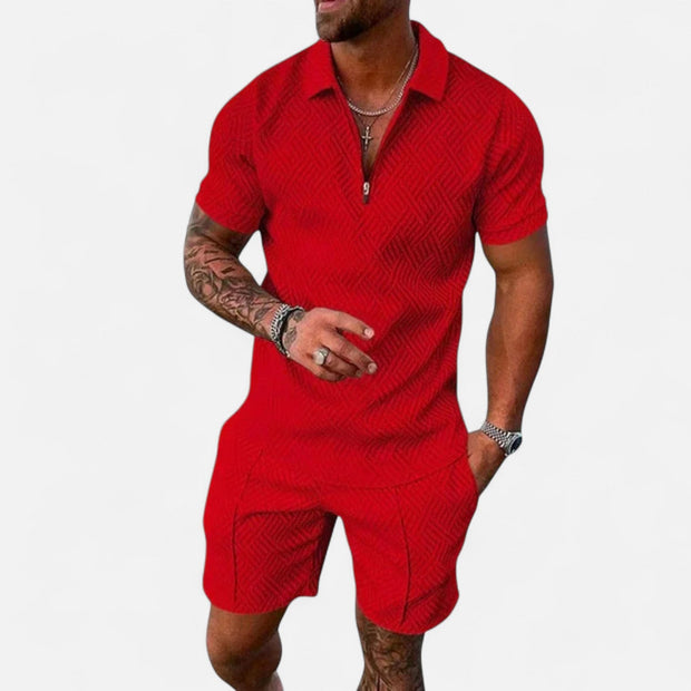 Men's Leisure Set - Soft Touch Fabric, Modern Tailoring, Relaxed Fit - Breathable Two-Piece Outfit for Everyday Style