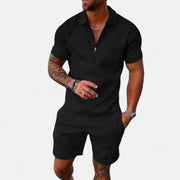 Men's Leisure Set - Soft Touch Fabric, Modern Tailoring, Relaxed Fit - Breathable Two-Piece Outfit for Everyday Style