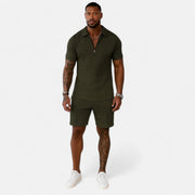 Men's Leisure Set - Soft Touch Fabric, Modern Tailoring, Relaxed Fit - Breathable Two-Piece Outfit for Everyday Style