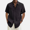 Men's Lightweight Cotton-Linen Shirt – Breathable Summer Style in Dark Gray, Dark Blue, Purple