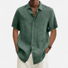 Men's Lightweight Cotton-Linen Shirt – Breathable Summer Style in Dark Gray, Dark Blue, Purple