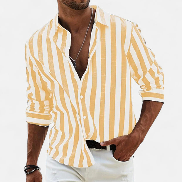 Men's Lightweight Linen Shirt – Breathable Cotton-Linen Blend for Summer, Relaxed Fit, Versatile Style