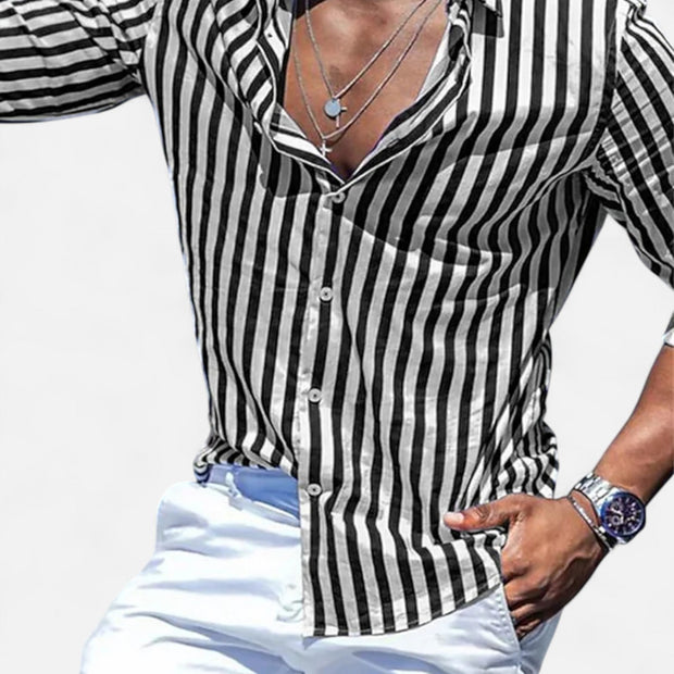 Men's Lightweight Linen Shirt – Breathable Cotton-Linen Blend for Summer, Relaxed Fit, Versatile Style