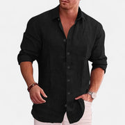 Men's Linen Shirt - Breathable Lightweight Summer Essential for Casual and Smart-Casual Wear