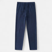 Men's Loose Fit Linen Trousers – Breathable Summer Pants with Elasticated Waistband for Comfort