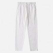 Men's Loose Fit Linen Trousers – Breathable Summer Pants with Elasticated Waistband for Comfort
