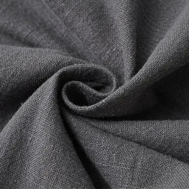 Men's Loose Fit Linen Trousers – Breathable Summer Pants with Elasticated Waistband for Comfort