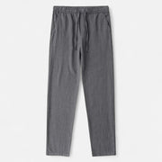 Men's Loose Fit Linen Trousers – Breathable Summer Pants with Elasticated Waistband for Comfort