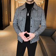 Men's Plaid Wool Jacket with Utility Pockets – Tailored Fit for Versatile Styling and Comfort