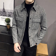 Men's Plaid Wool Jacket with Utility Pockets – Tailored Fit for Versatile Styling and Comfort