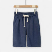 Men's Relaxed Fit Linen Shorts – Lightweight Breathable Summer Comfort, Adjustable Waistband, Mid-Thigh Length, Available in Stone, Navy, Sage
