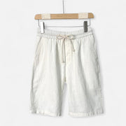 Men's Relaxed Fit Linen Shorts – Lightweight Breathable Summer Comfort, Adjustable Waistband, Mid-Thigh Length, Available in Stone, Navy, Sage
