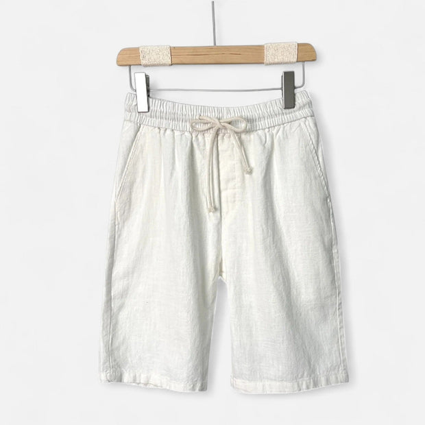 Men's Relaxed Fit Linen Shorts – Lightweight Breathable Summer Comfort, Adjustable Waistband, Mid-Thigh Length, Available in Stone, Navy, Sage
