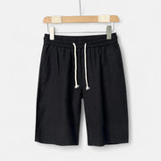 Men's Relaxed Fit Linen Shorts – Lightweight Breathable Summer Comfort, Adjustable Waistband, Mid-Thigh Length, Available in Stone, Navy, Sage