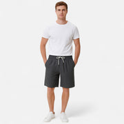 Men's Relaxed Fit Linen Shorts – Lightweight Breathable Summer Comfort, Adjustable Waistband, Mid-Thigh Length, Available in Stone, Navy, Sage