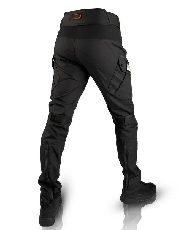 Men's Tactical Cargo Pants - Durable Black Polyester Trousers with Adjustable Fit