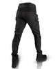 Men's Tactical Cargo Pants - Durable Black Polyester Trousers with Adjustable Fit