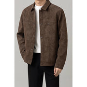 Midtown Suede Button Jacket - Luxurious Soft Texture, Tailored Fit, Lightly Structured Collar for Modern Style