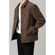 Midtown Suede Button Jacket - Luxurious Soft Texture, Tailored Fit, Lightly Structured Collar for Modern Style