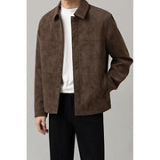 Midtown Suede Button Jacket - Luxurious Soft Texture, Tailored Fit, Lightly Structured Collar for Modern Style